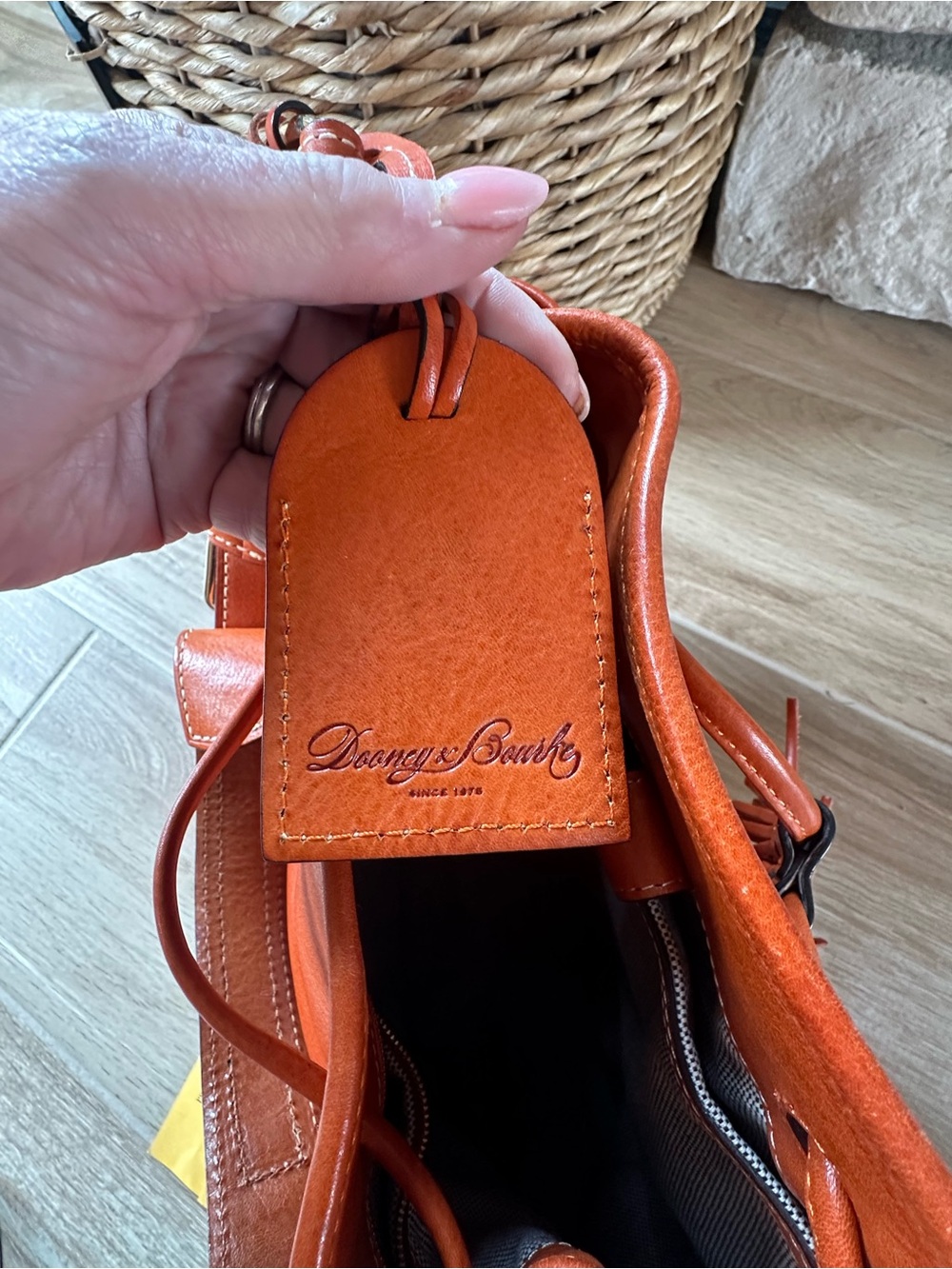 Dooney & Bourke Florentine Leather drawstring Distinguished Tassel Accents - Picture 5 of 12